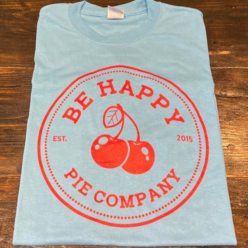 Be Happy Blue Short Sleeve T-Shirt