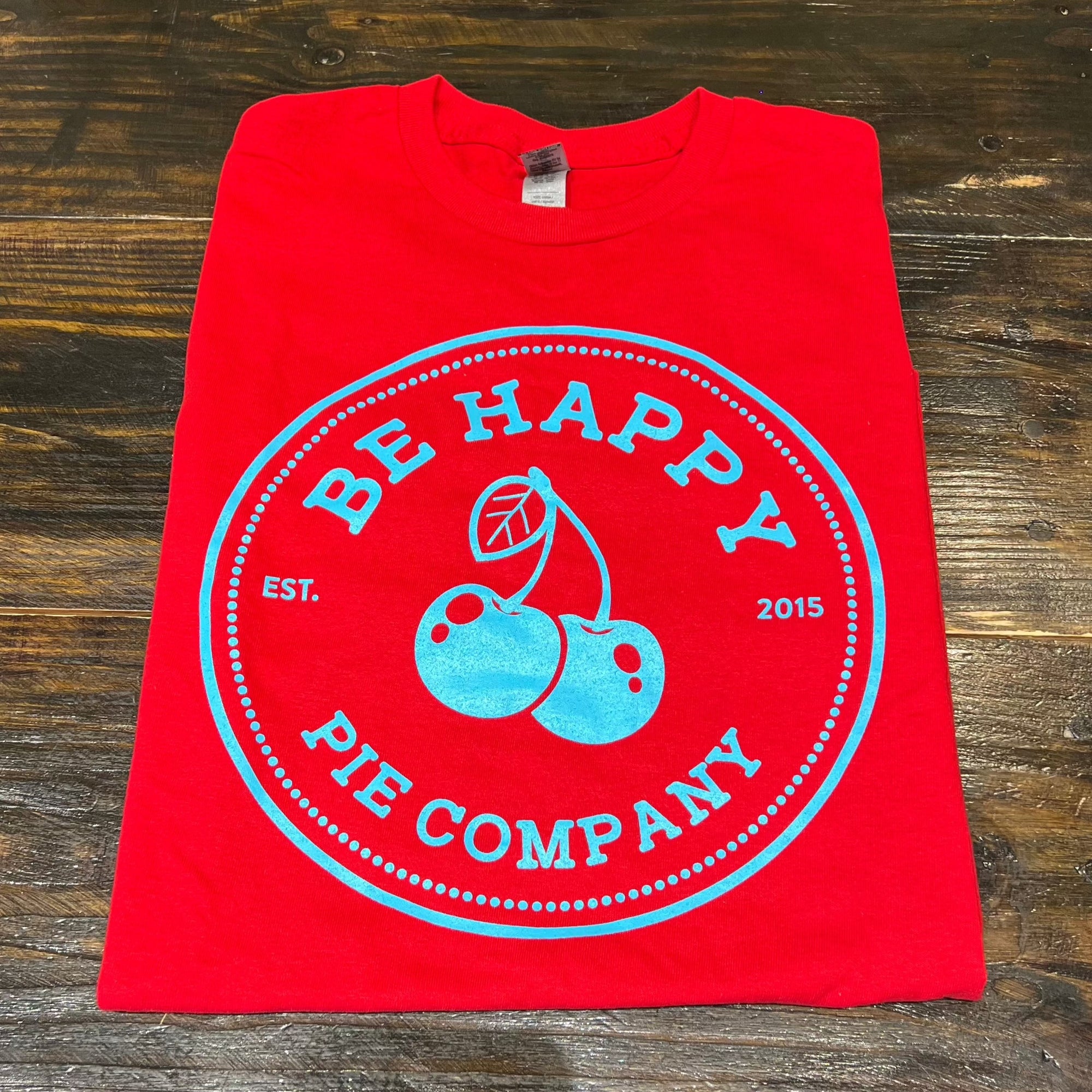 Be Happy Red Short Sleeve T-SHirt